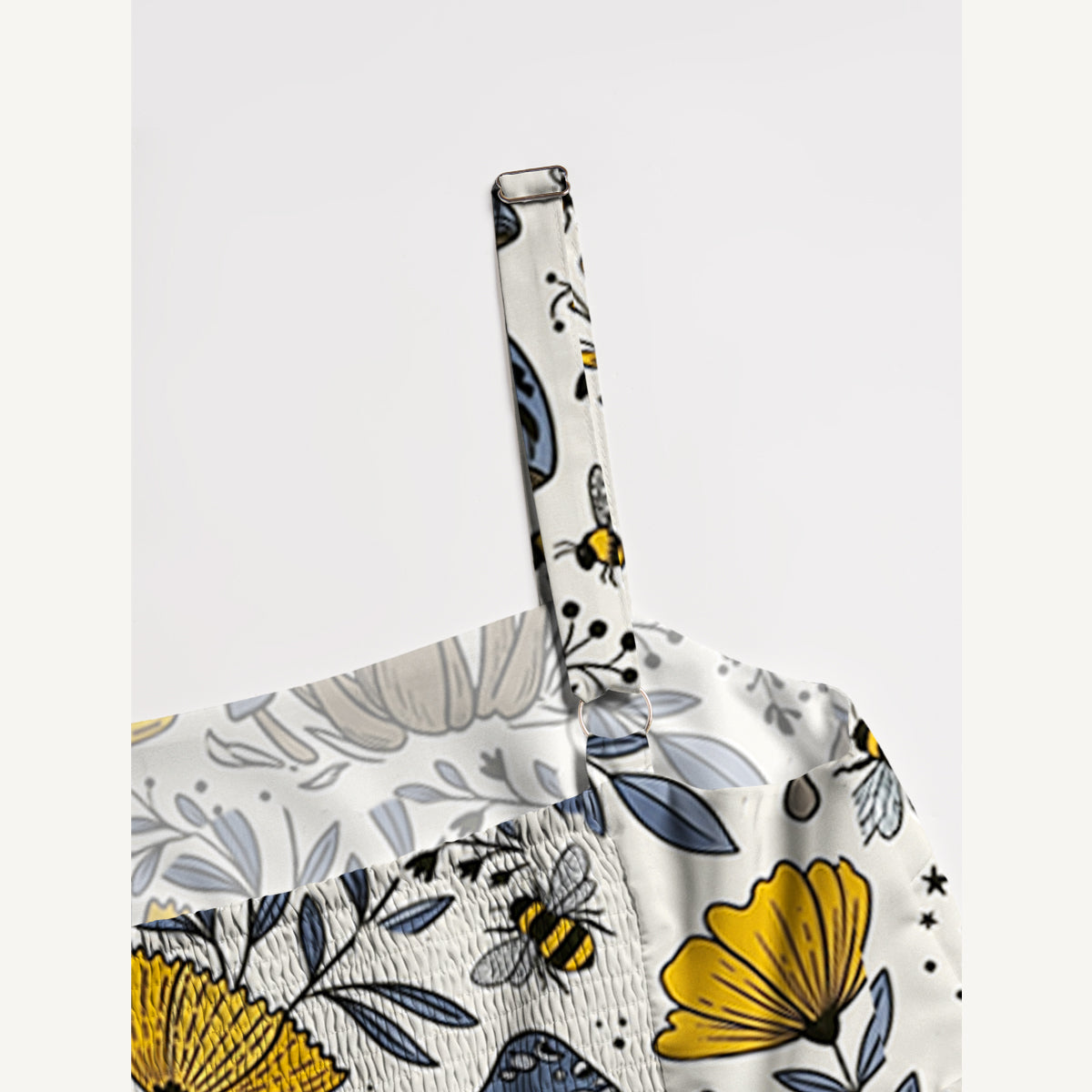 Bee Whisper Forest Printed Wide Straps Maxi Dress With Pockets