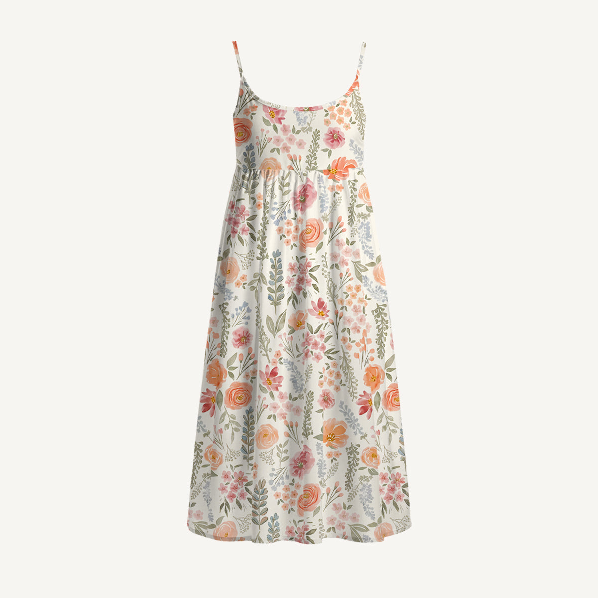 The Wild Flowers Print Spaghetti Strap Mini Dress