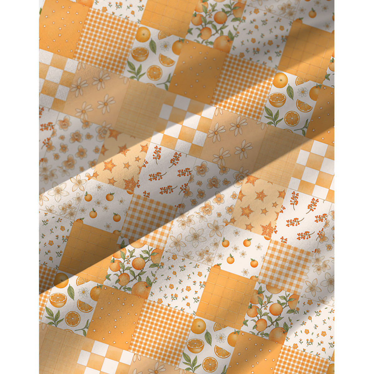 Lemon Sunshine Patchwork Print Spaghetti Strap Mini Dress