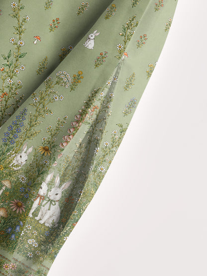 Bunny Meadow Garden Print Wide Straps Maxi Dress With Pockets