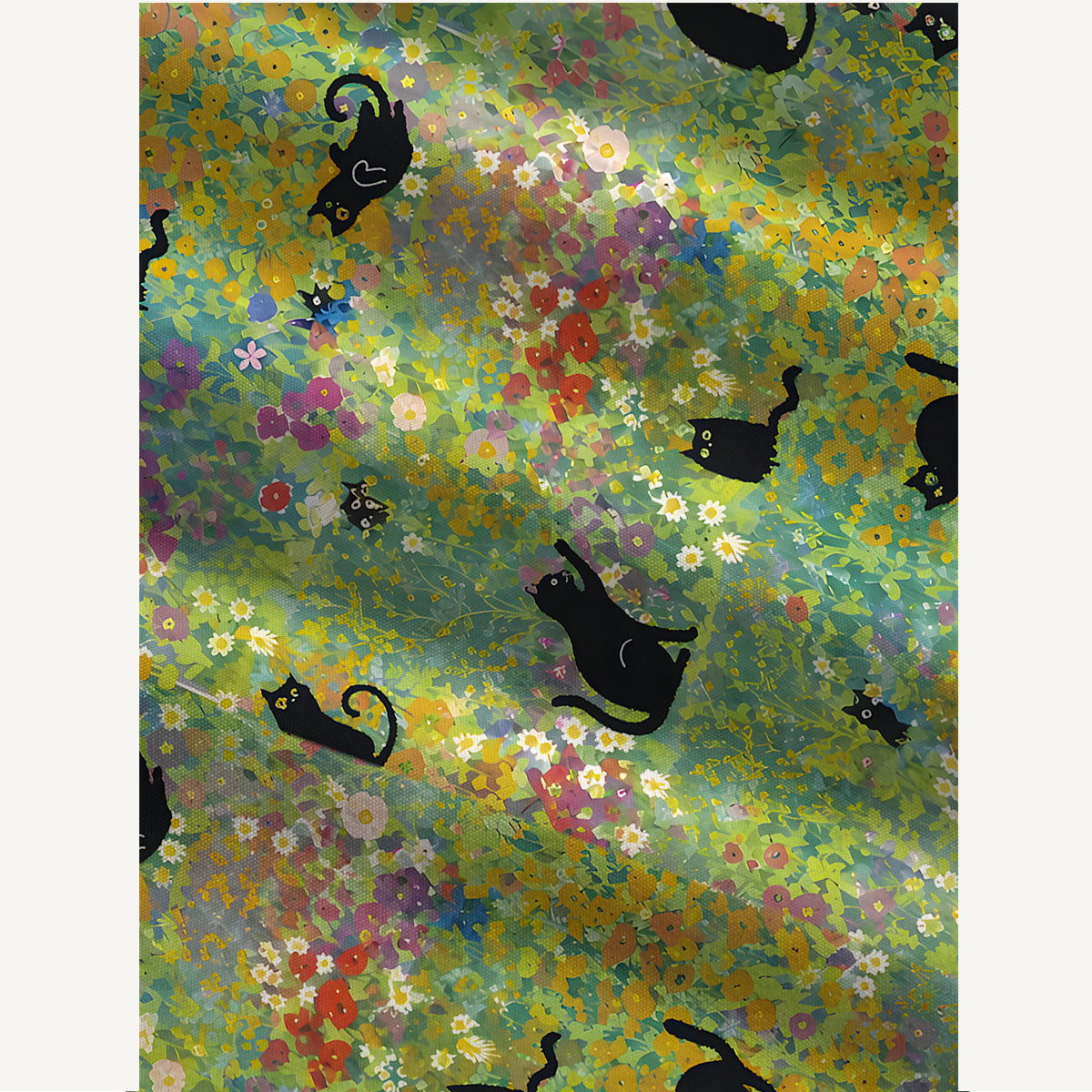 Wildflower Garden Black Cat Print Boho Jumpsuit with Pockets for Women