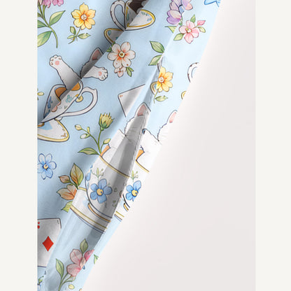Alice Teacup Kitty Garden Print Wide Straps Maxi Dress With Pockets