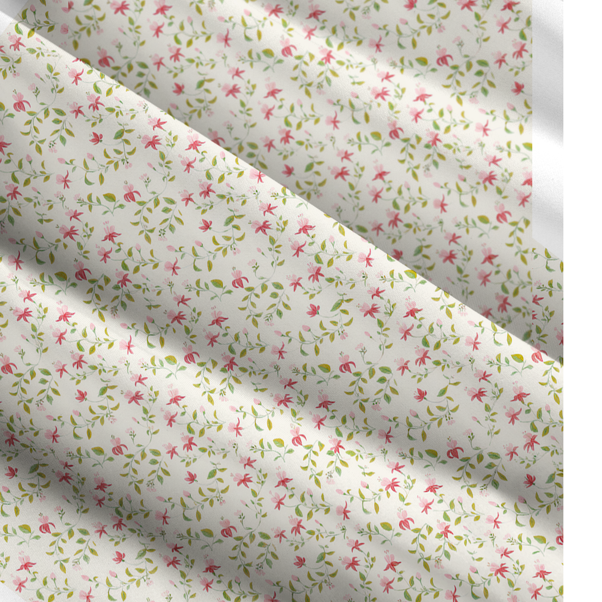 Square Neck Ruby Vine Print Wide Straps Maxi Dress With Pockets