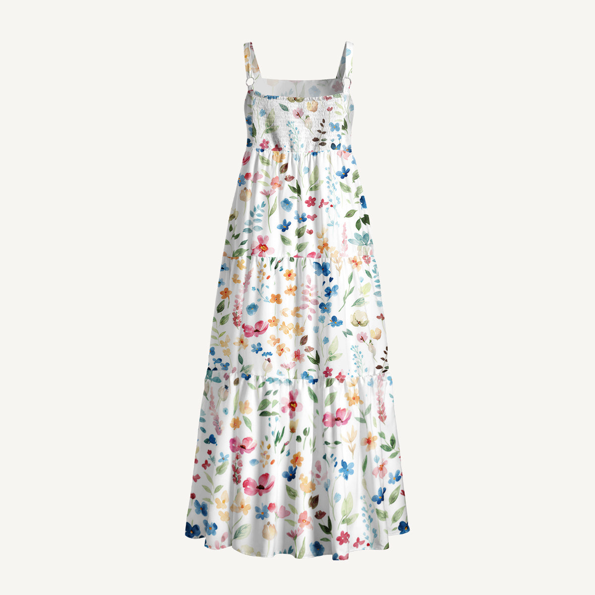 Wildflower Dream Print Wide Straps Maxi Dress With Pockets