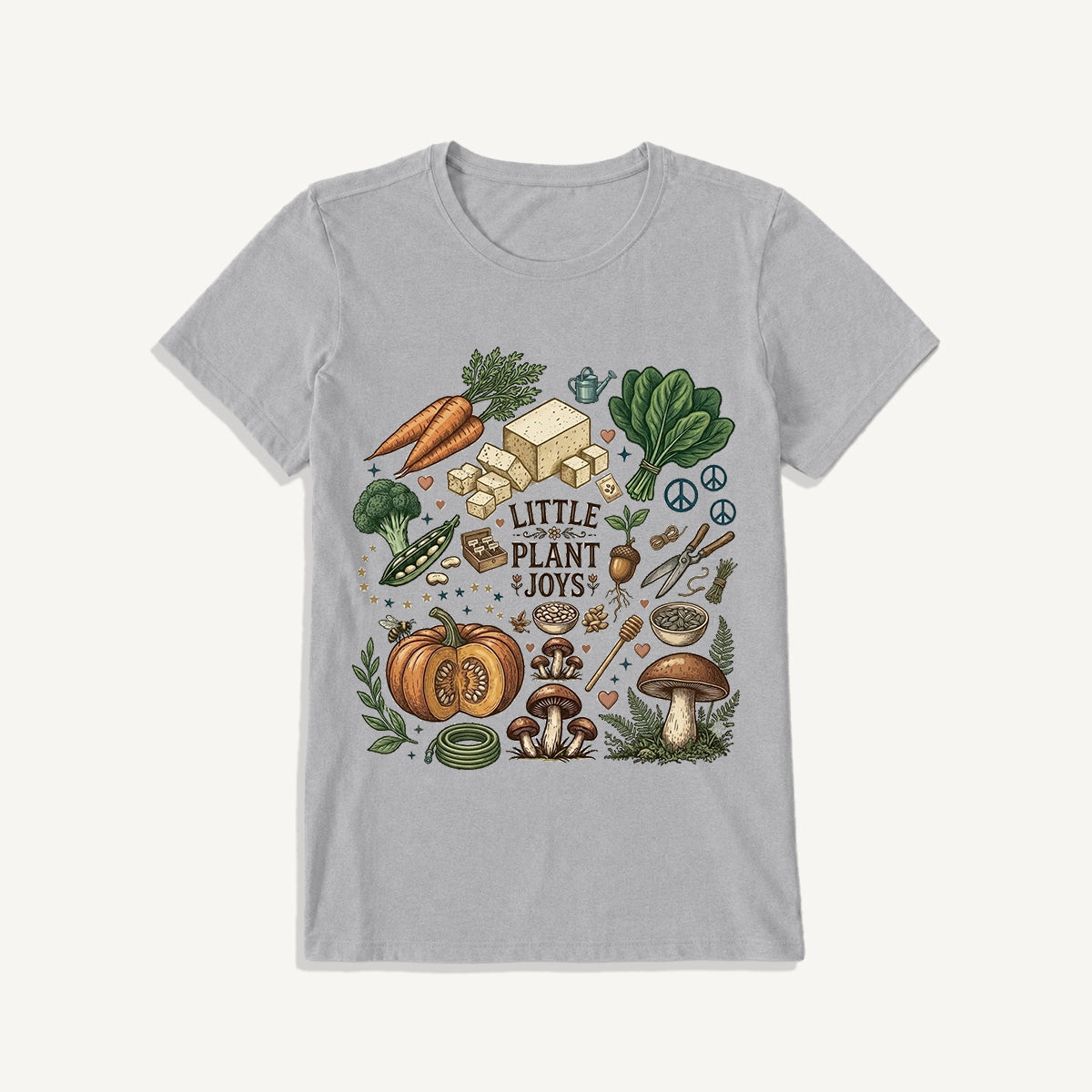 Little Plant Joys Print Crew Neck Cotton Tee