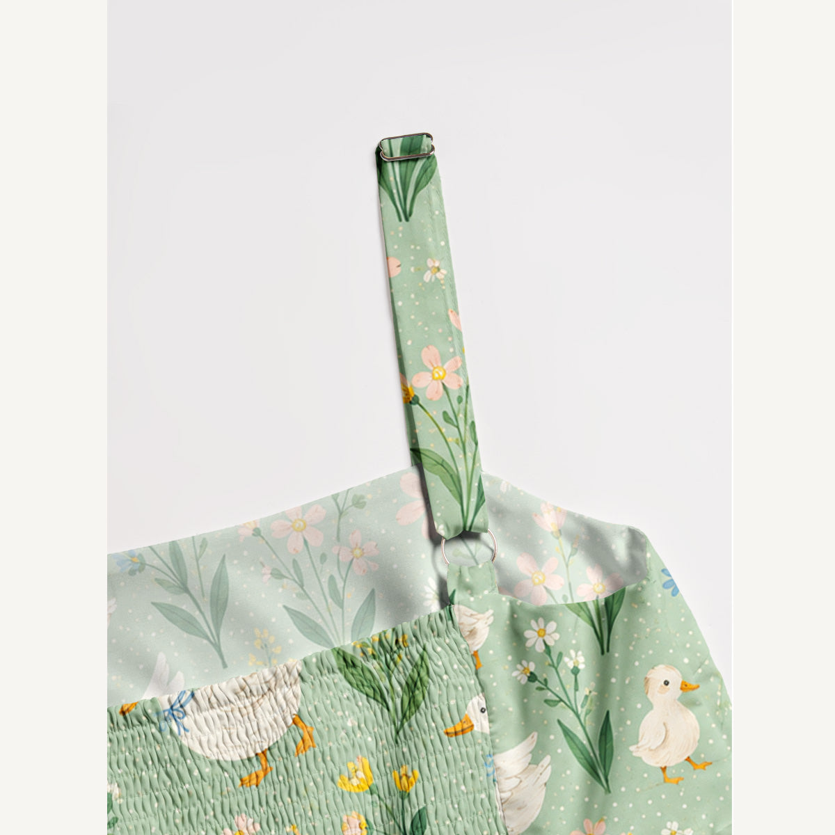 Country Duck & Bloom Print Wide Straps Maxi Dress With Pockets