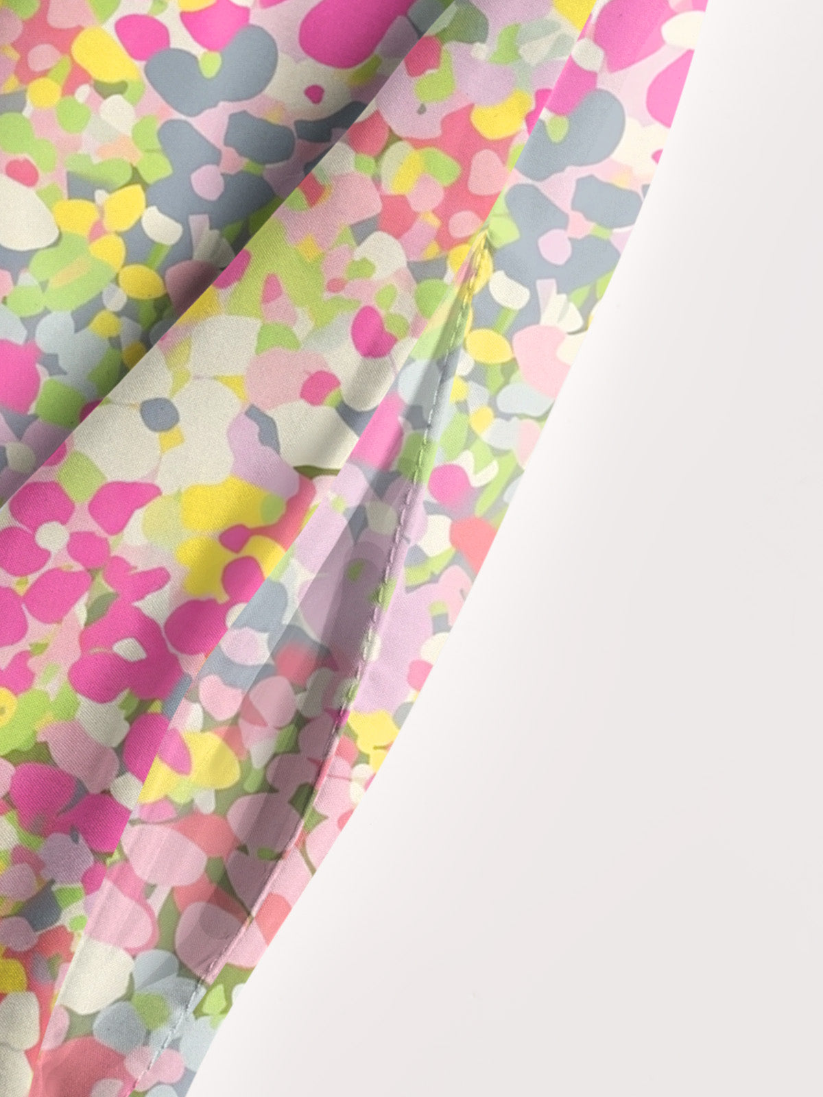 Floral Candy Confetti  Print Wide Straps Maxi Dress With Pockets