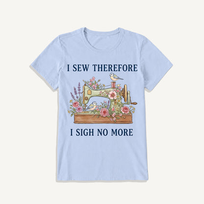 Floral Bird Sewing Serenity Print Crew Neck Cotton Tee