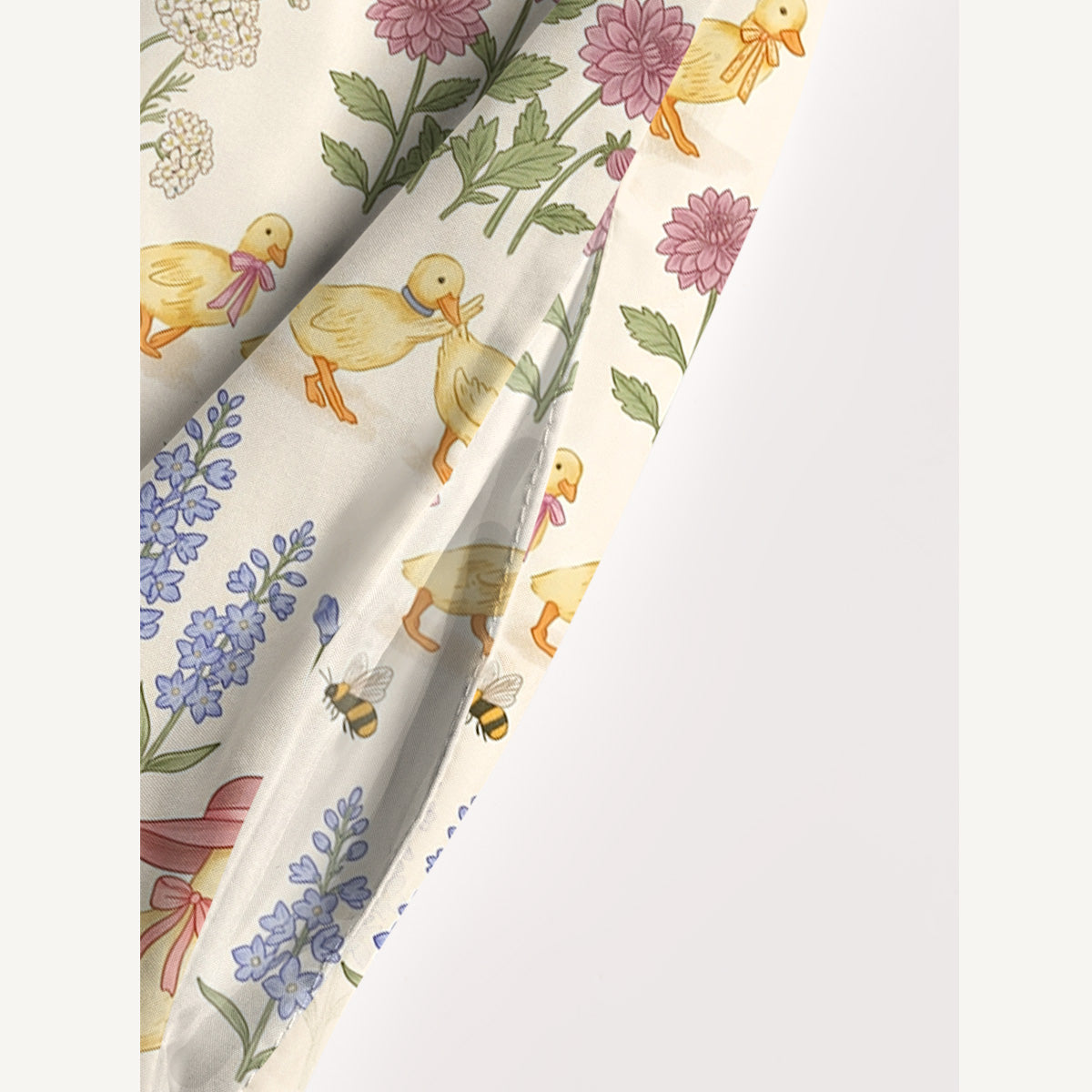 Duck Family Print Wide Straps Maxi Dress With Pockets