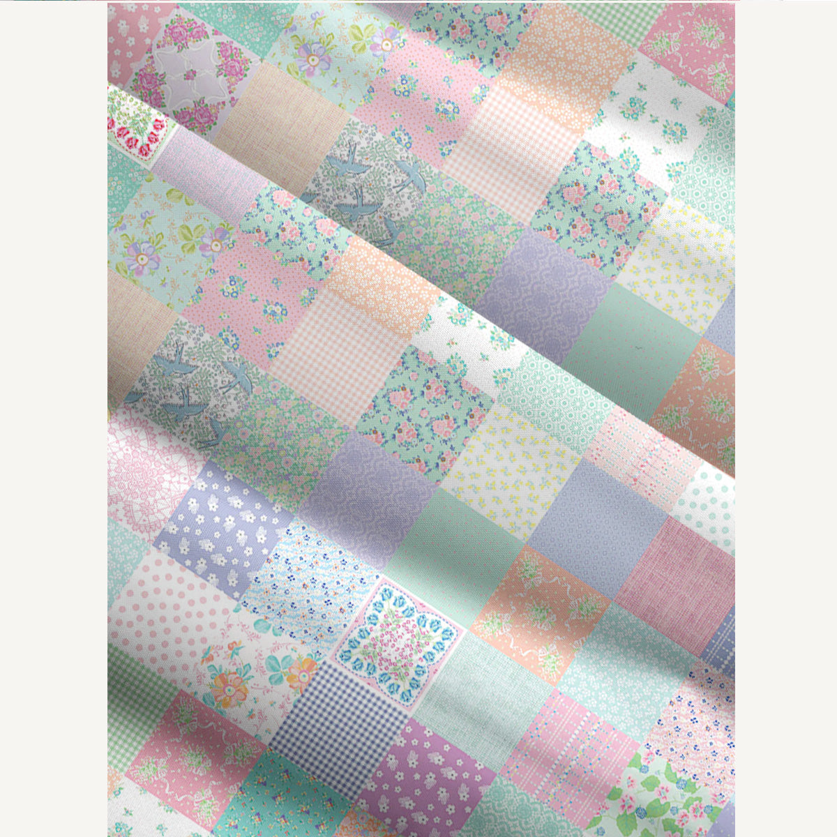 Vintage Quilt Patchwork Print Wide Straps Maxi Dress With Pockets