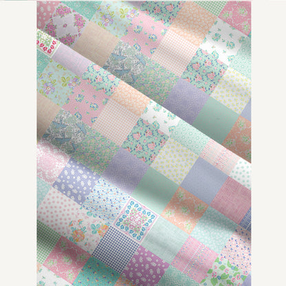 Vintage Quilt Patchwork Print Wide Straps Maxi Dress With Pockets