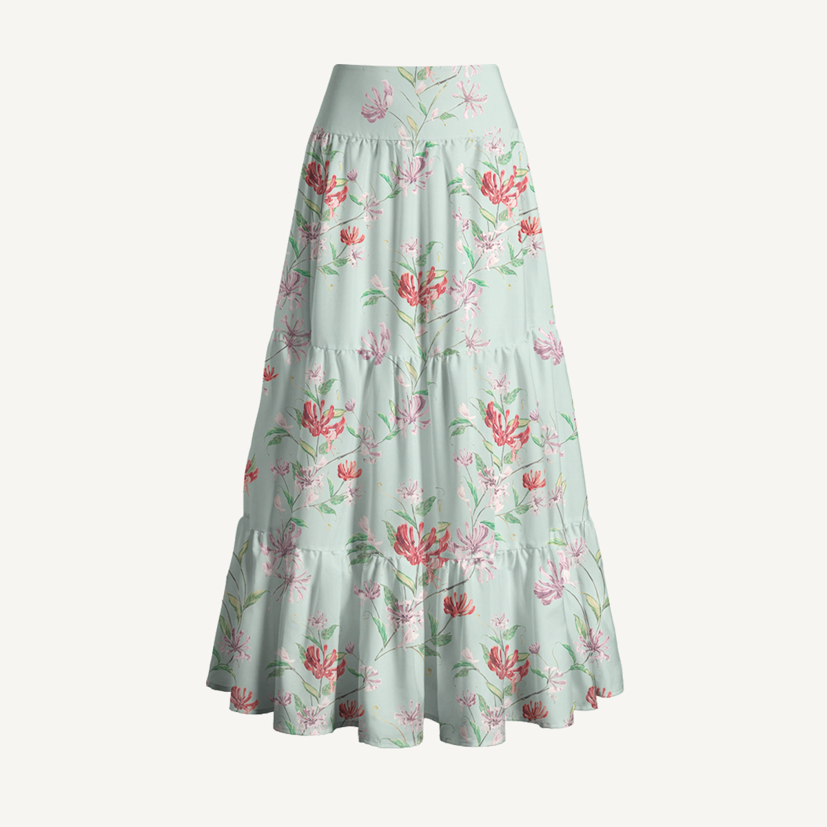 Mint Honeysuckle Print Convertible Maxi Skirt & Strapless Dress