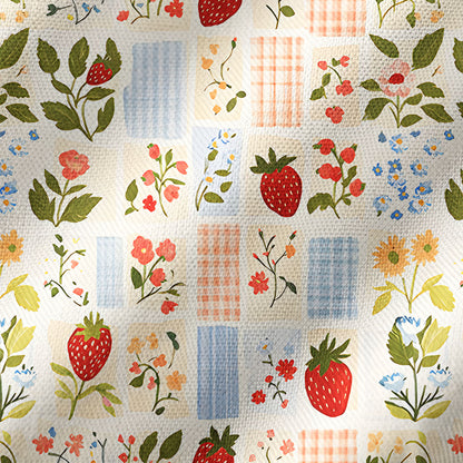 Strawberry Garden Patchwork Print Kimono Wrap