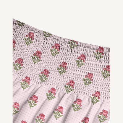 Misty Rose Garden Print Convertible Maxi Skirt & Strapless Dress
