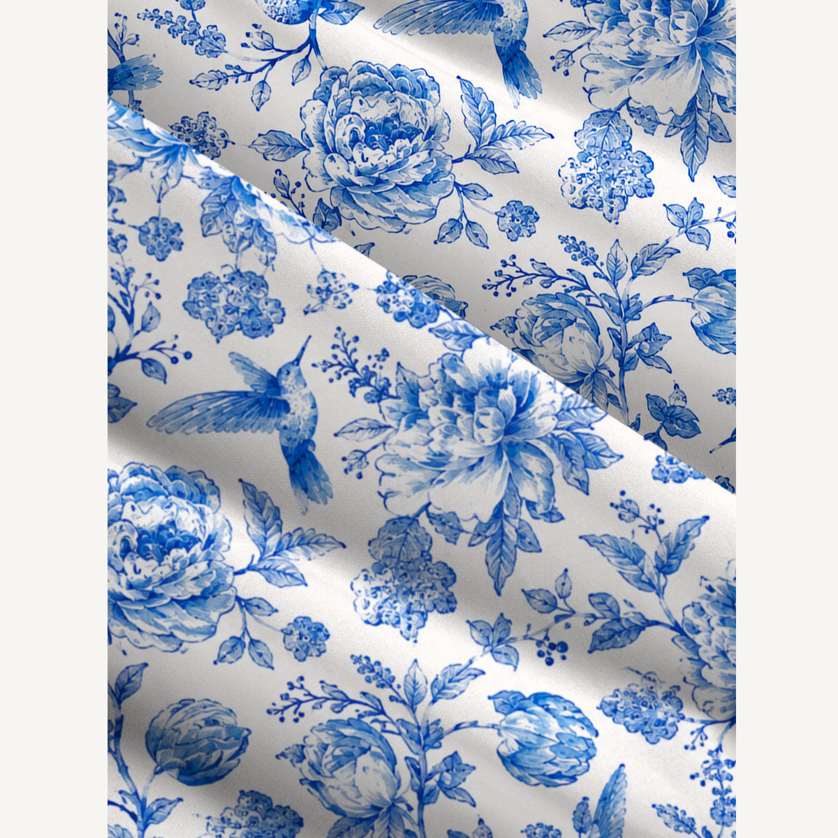 Bluebird Blossom Toile Print Wide Straps Maxi Dress With Pockets