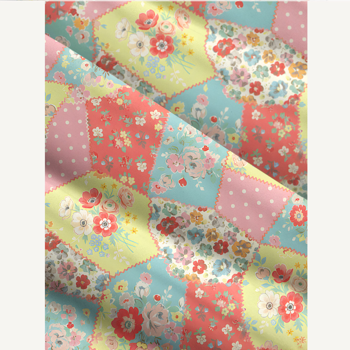Square Neck Colorful Blossom Patchwork Print Wide Straps Maxi Dress With Pockets