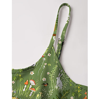 Whimsical Woodland Animals Spaghetti Strap Mini Dress