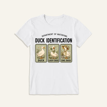 Duck Identification Print Crew Neck Cotton Tee