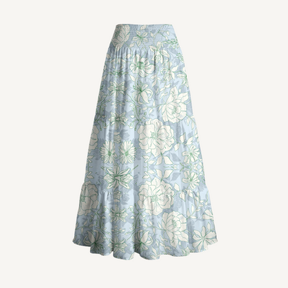 Mist Floral Print Convertible Maxi Skirt & Strapless Dress