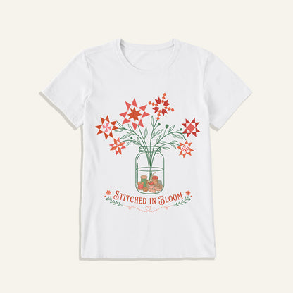 Stitched in Bloom Jar Print Crew Neck Cotton Tee