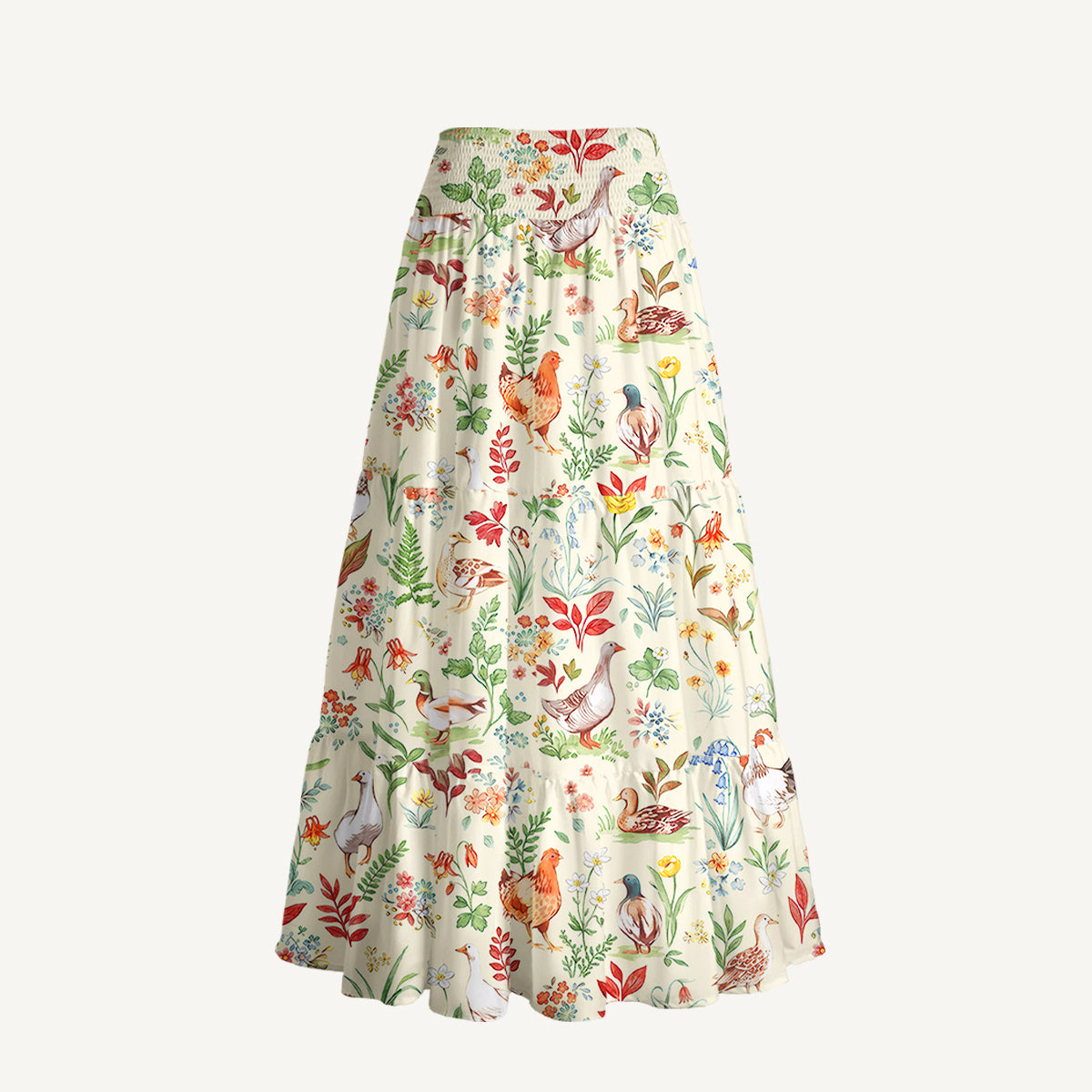 Countryside Garden Critter Print Convertible Maxi Skirt & Strapless Dress