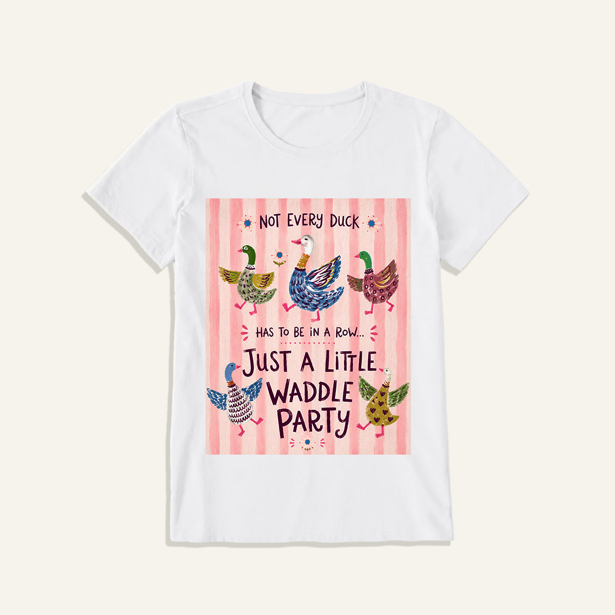 Waddle Party Print Crew Neck Cotton Tee