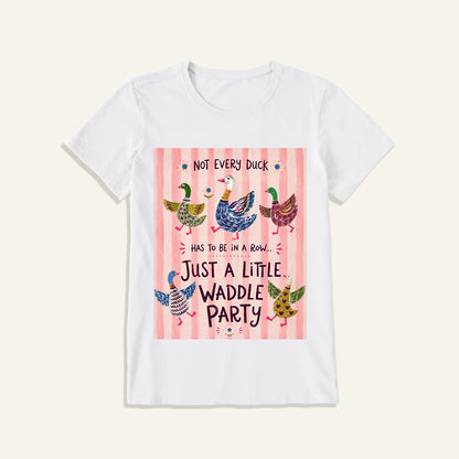 Waddle Party Print Crew Neck Cotton Tee