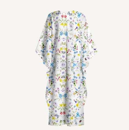 V‑Neck Butterfly Trail Kimono Sleeve Kaftan Dress