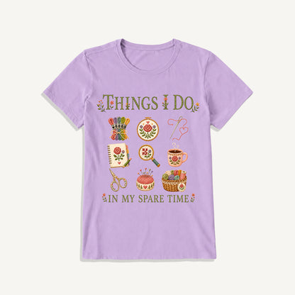 Stitched Cozy Craft Garden Print Crew Neck Cotton Tee