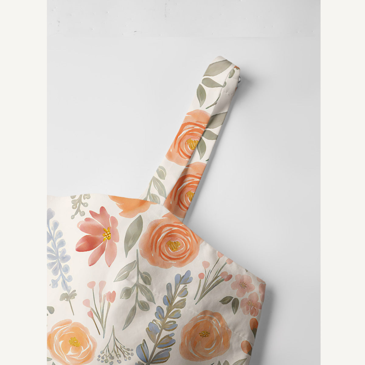 The Wild Flowers Print Cotton Wide Straps Maxi Dress With Pockets