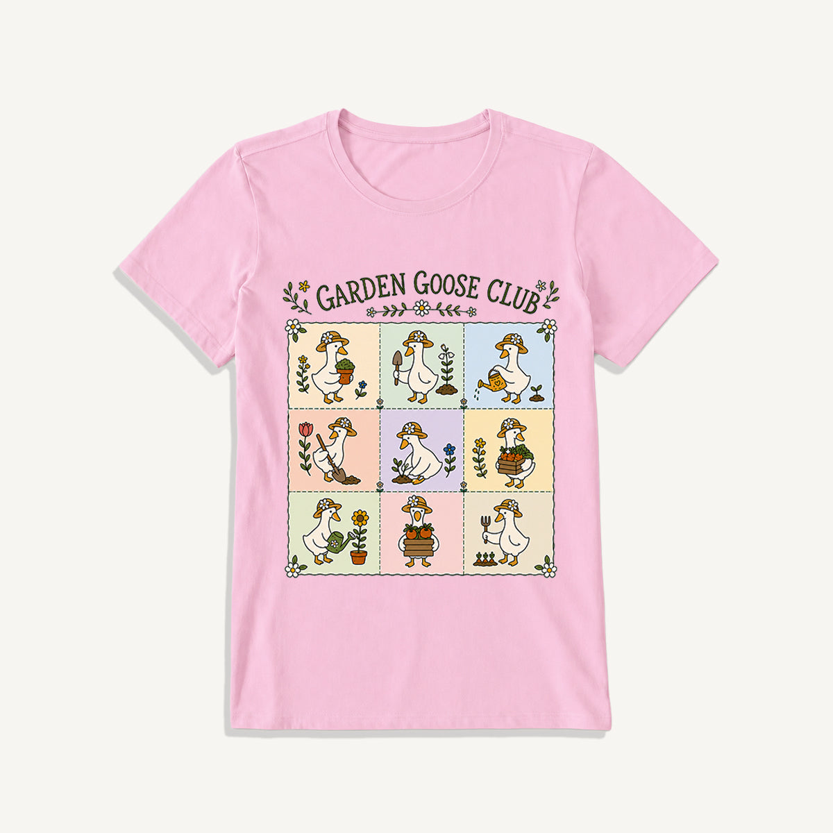 Garden Goose Club Print Crew Neck Cotton Tee