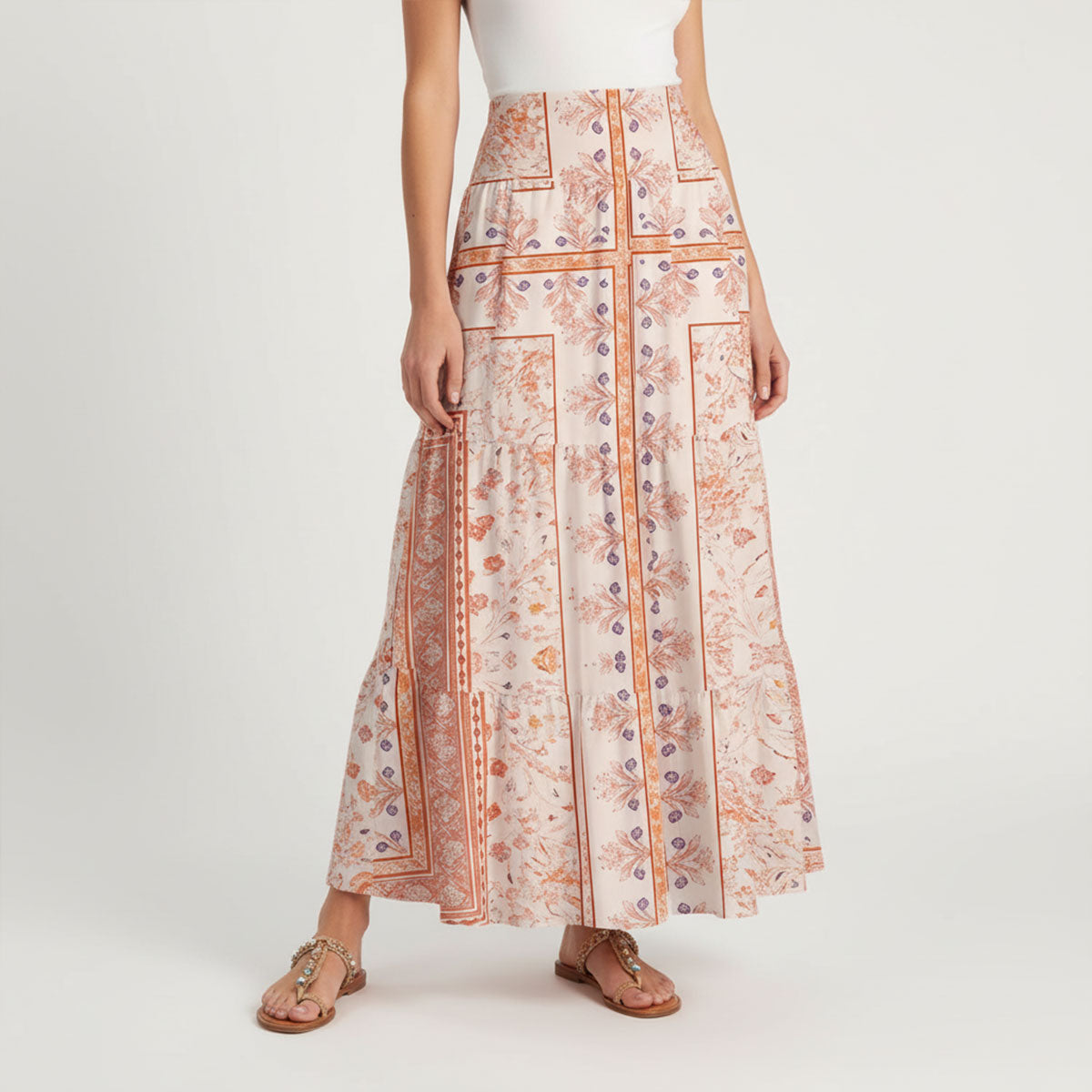 Dahlia Print Convertible Maxi Skirt & Strapless Dress