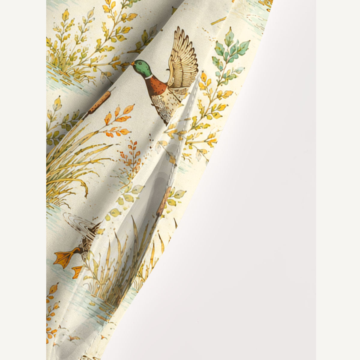 Duck Hunting Marsh Print Wide Straps Maxi Dress With Pockets