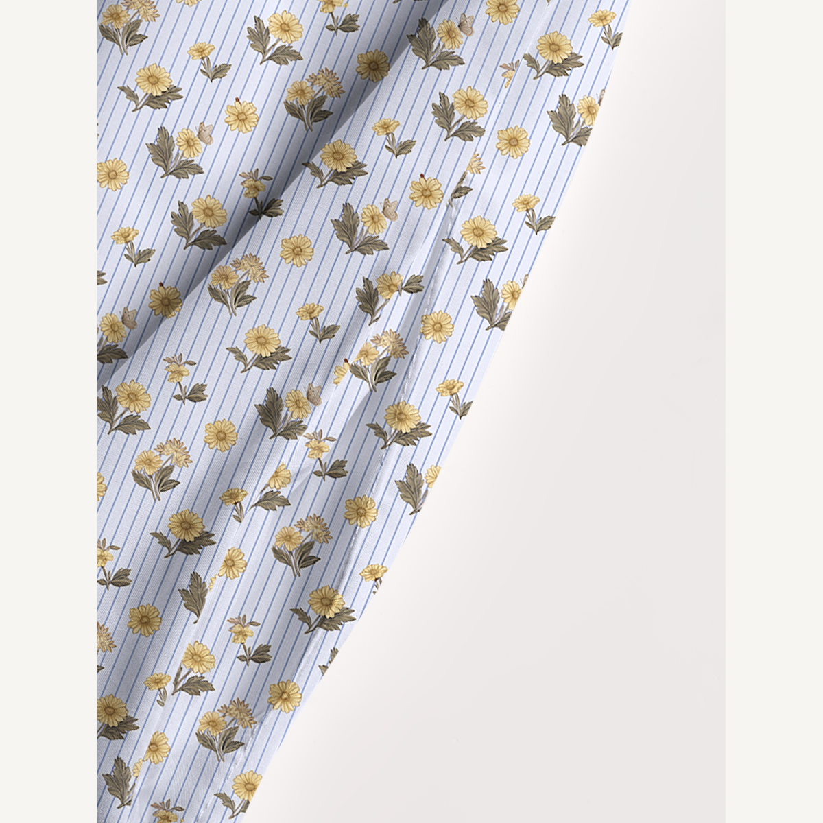 Square Neck Blue Marigold Print Wide Straps Maxi Dress With Pockets