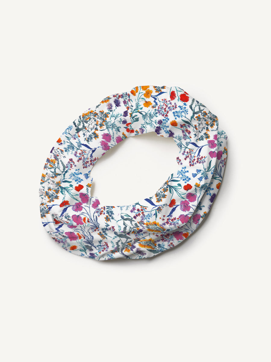 Fiery Meadow Print Boho Bandeau Headband