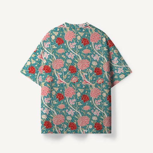 Vintage Peony Lotus Floral print Premium Eco Tee