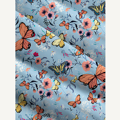 Butterfly Blossom Printed Wide Straps Maxi Dress With Pockets