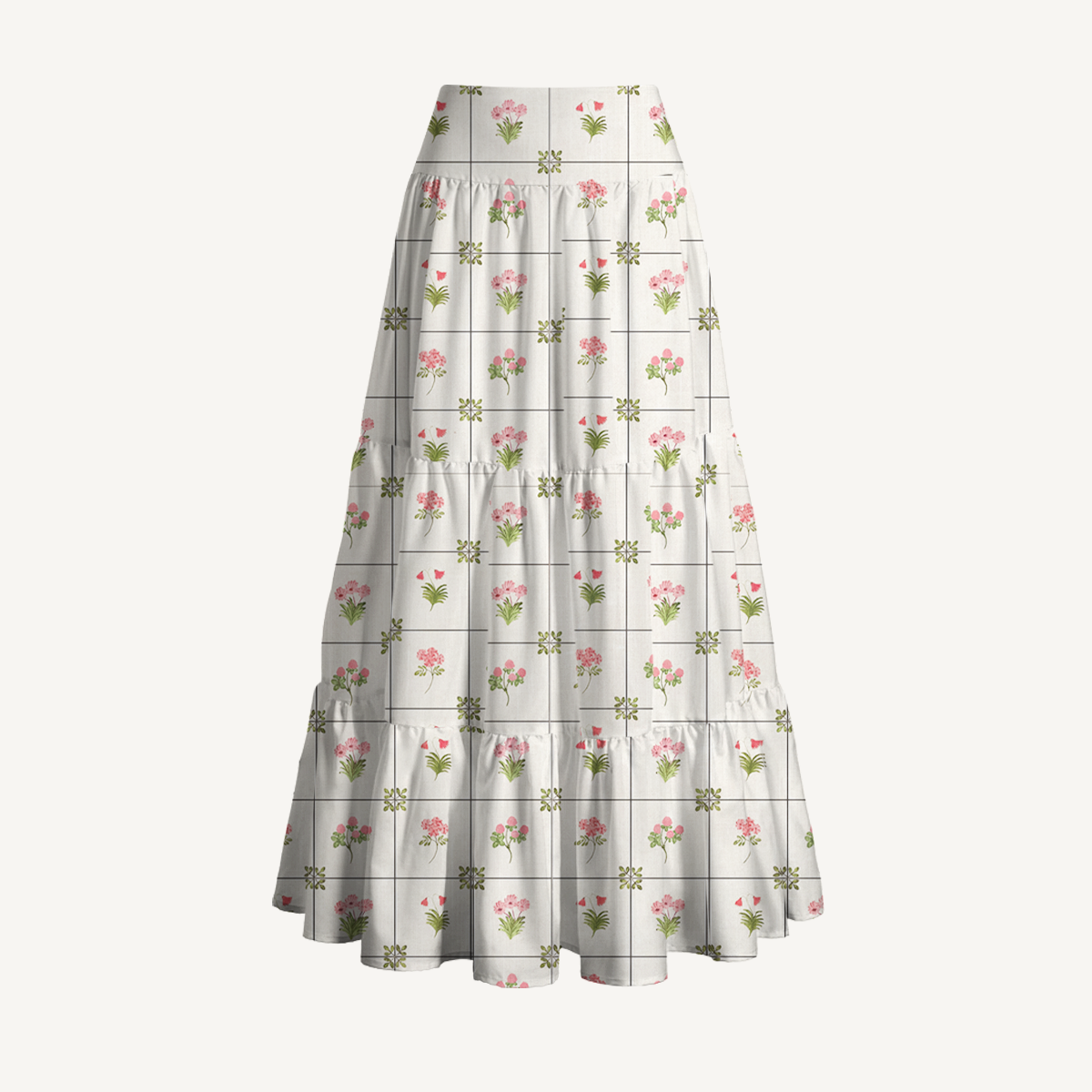 Meadow Tile Bloom Print Convertible Maxi Skirt & Strapless Dress