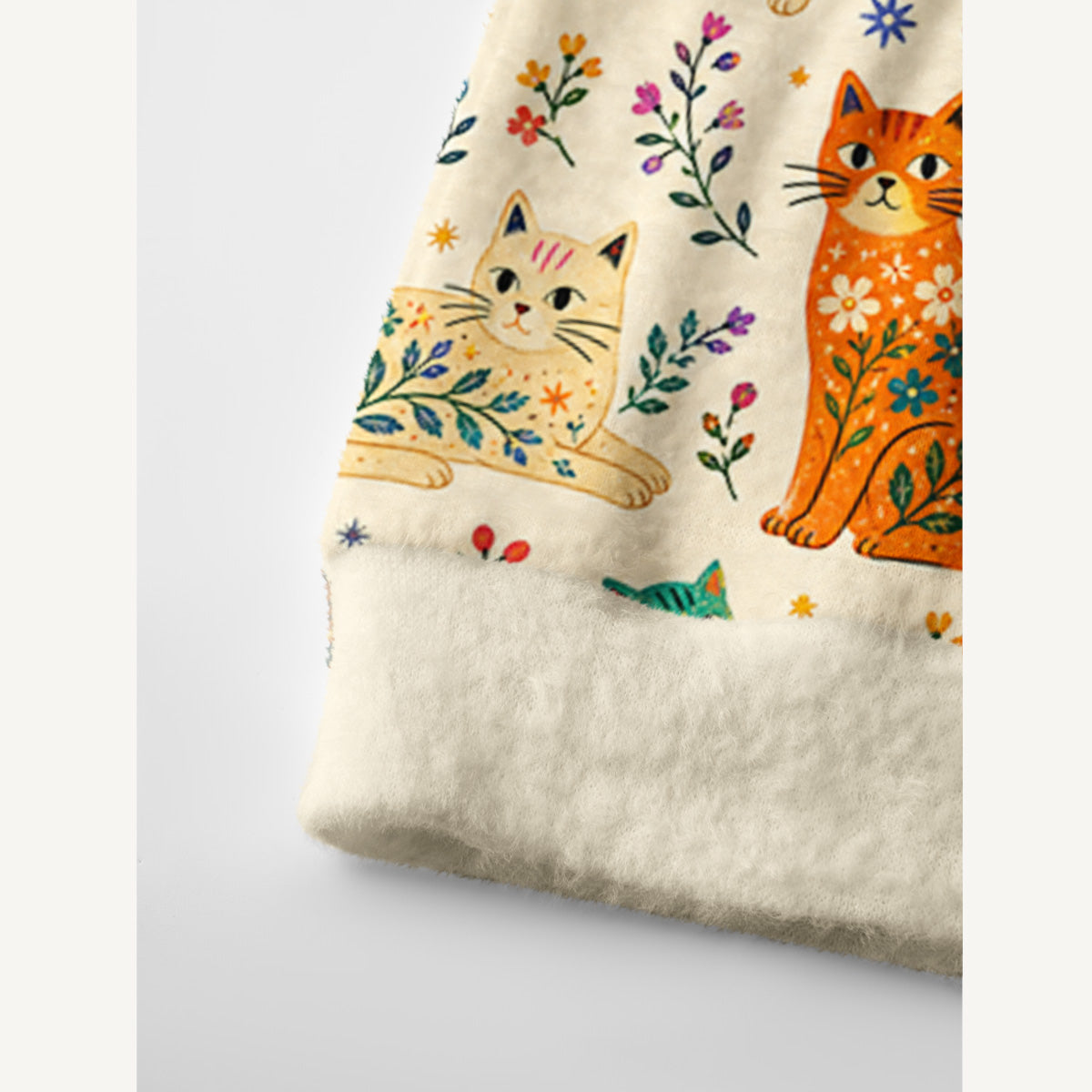 Painted Cat Garden Print Ugly Cardigan Sweaters