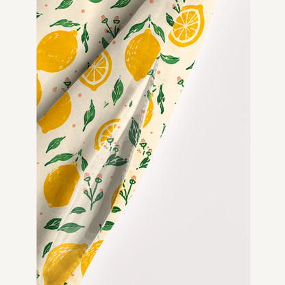 Vintage Lemon Orchard Print Wide Straps Maxi Dress With Pockets