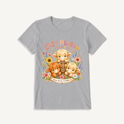 Cozy Meadow Coop Print Crew Neck Cotton Tee