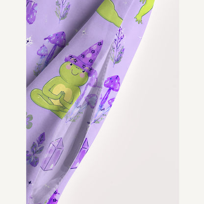 Frog Yoga Print Wide Straps Maxi Dress With Pockets