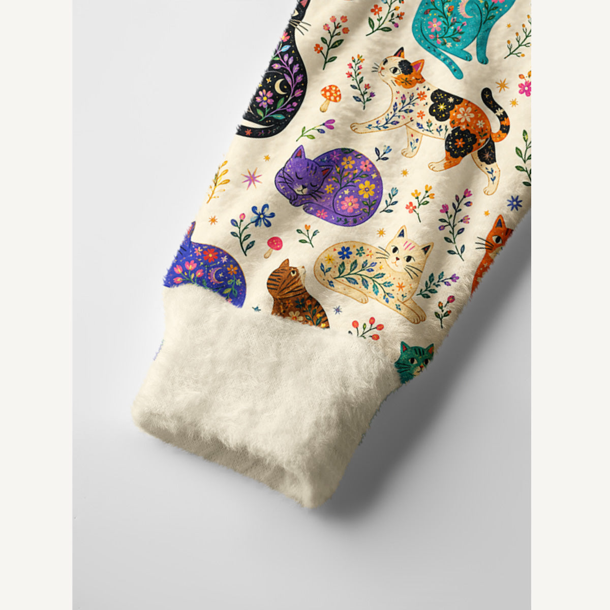 Painted Cat Garden Print Ugly Cardigan Sweaters