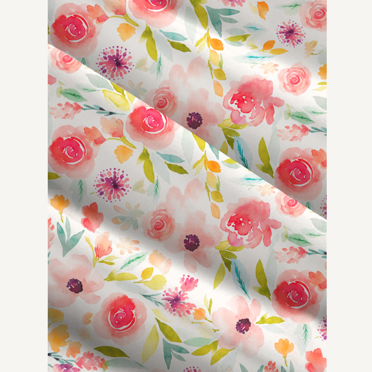 Pastel Watercolor Garden Floral Pattern Print Wide Straps Maxi Dress With Pockets