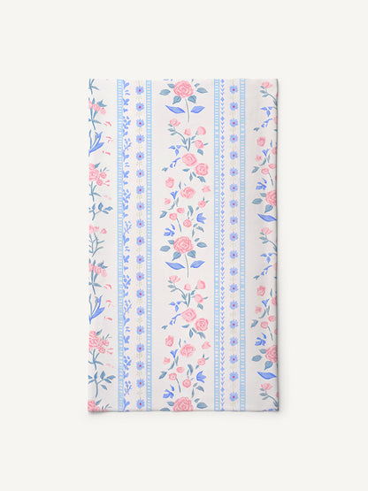 Blue Rose Print Boho Bandeau Headband