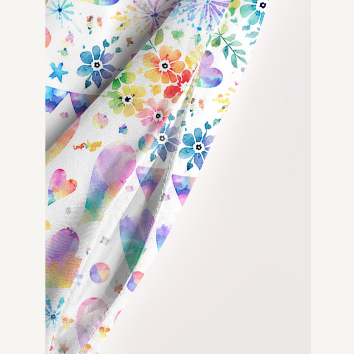 Rainbow Fireworks Garden Flag Print Wide Straps Maxi Dress With Pockets