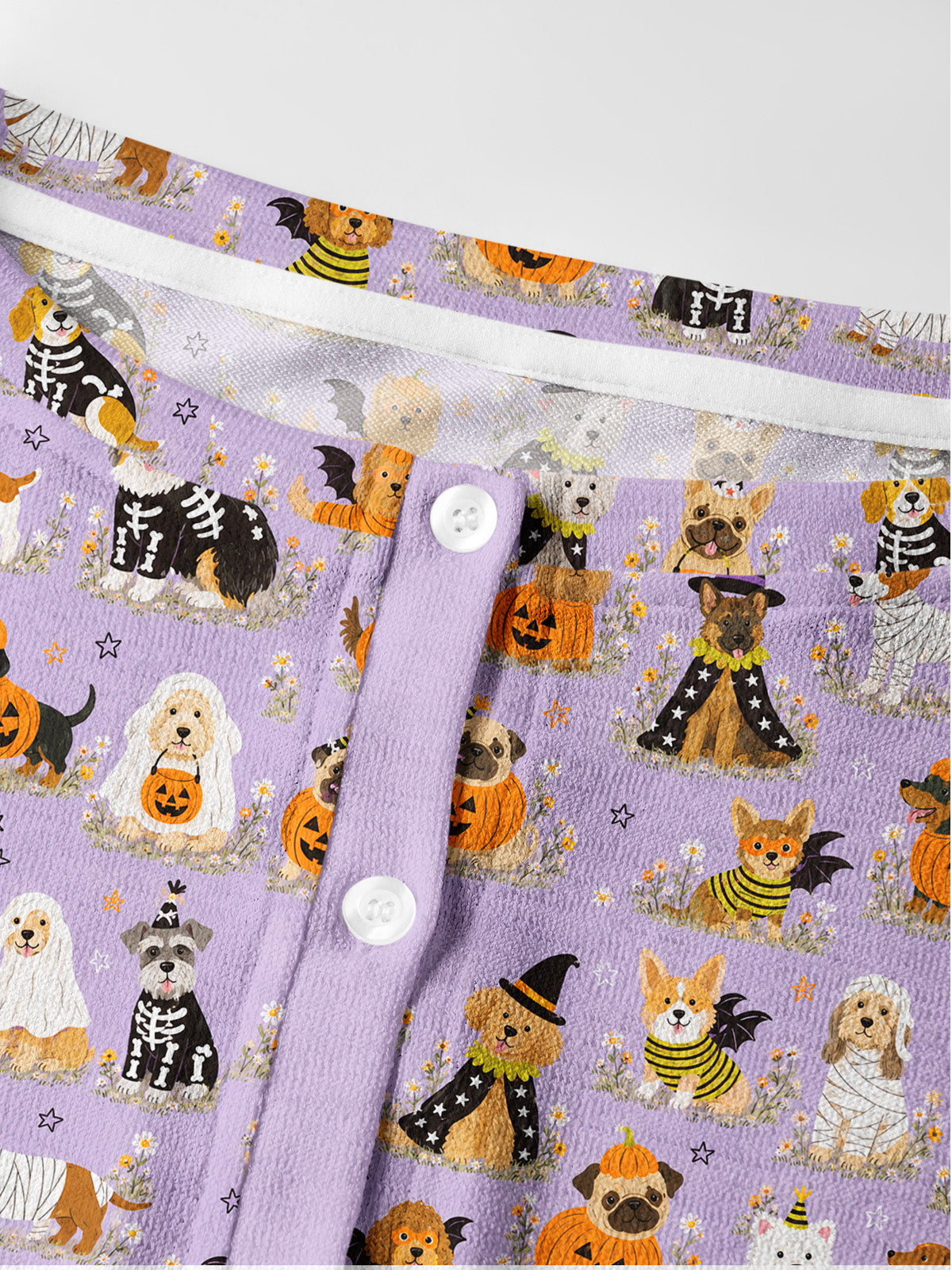 Lightweight Crew Neck Long‑Sleeve Cropped Halloween Puppy Wonderland Print Fine‑Knit Cardigan