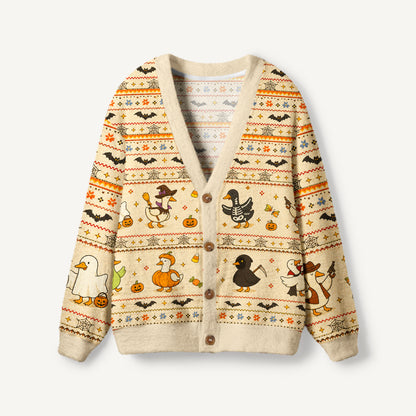 Halloween Ducks Collection Print Halloween Ugly Cardigan Sweaters
