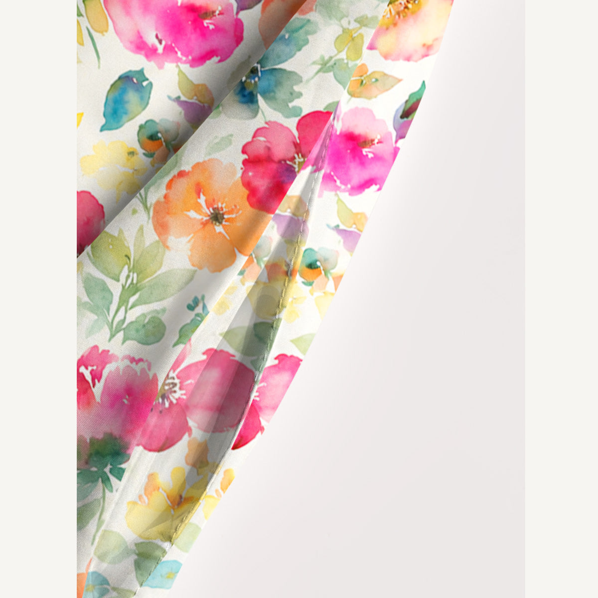 Romantic Floral Meadow Pattern Print Wide Straps Maxi Dress With Pockets