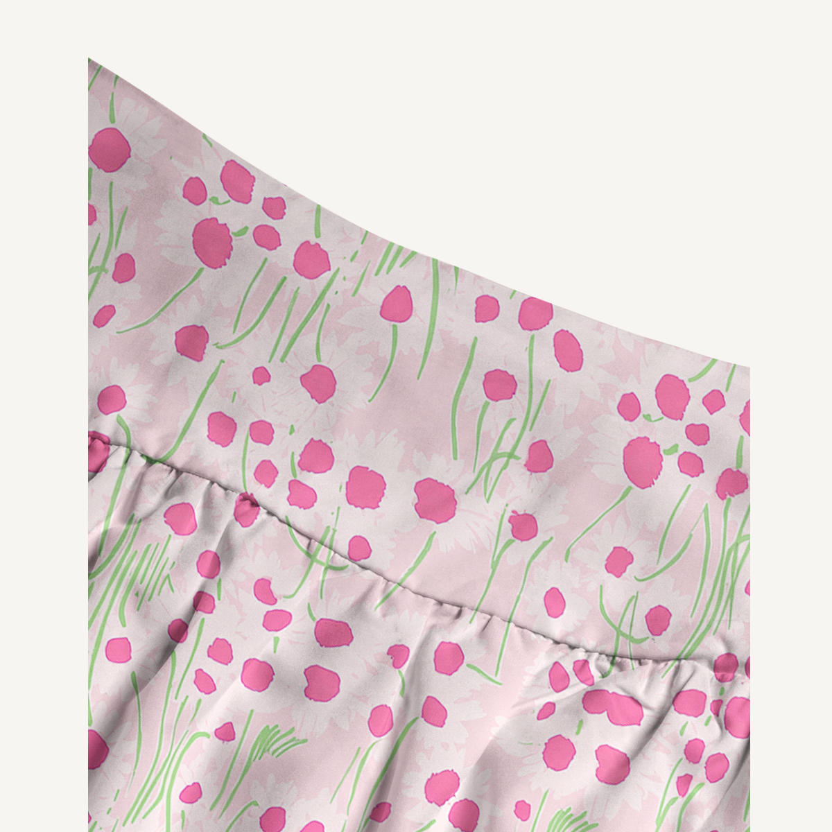 Pink Daisy Print Convertible Maxi Skirt & Strapless Dress